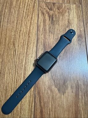 Black Apple Watch Series 3 42mm with Silicone Band